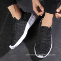 Wholesale new arrival fashion lightweight plain color fly knit slip on men's shoes in summer,shoes- for man,man shoe